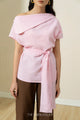 MIA Tied Waist Linen Blouse Top | Custom Made | blouse women | summer blouse for women | short sleeve blouse | made to order blouse