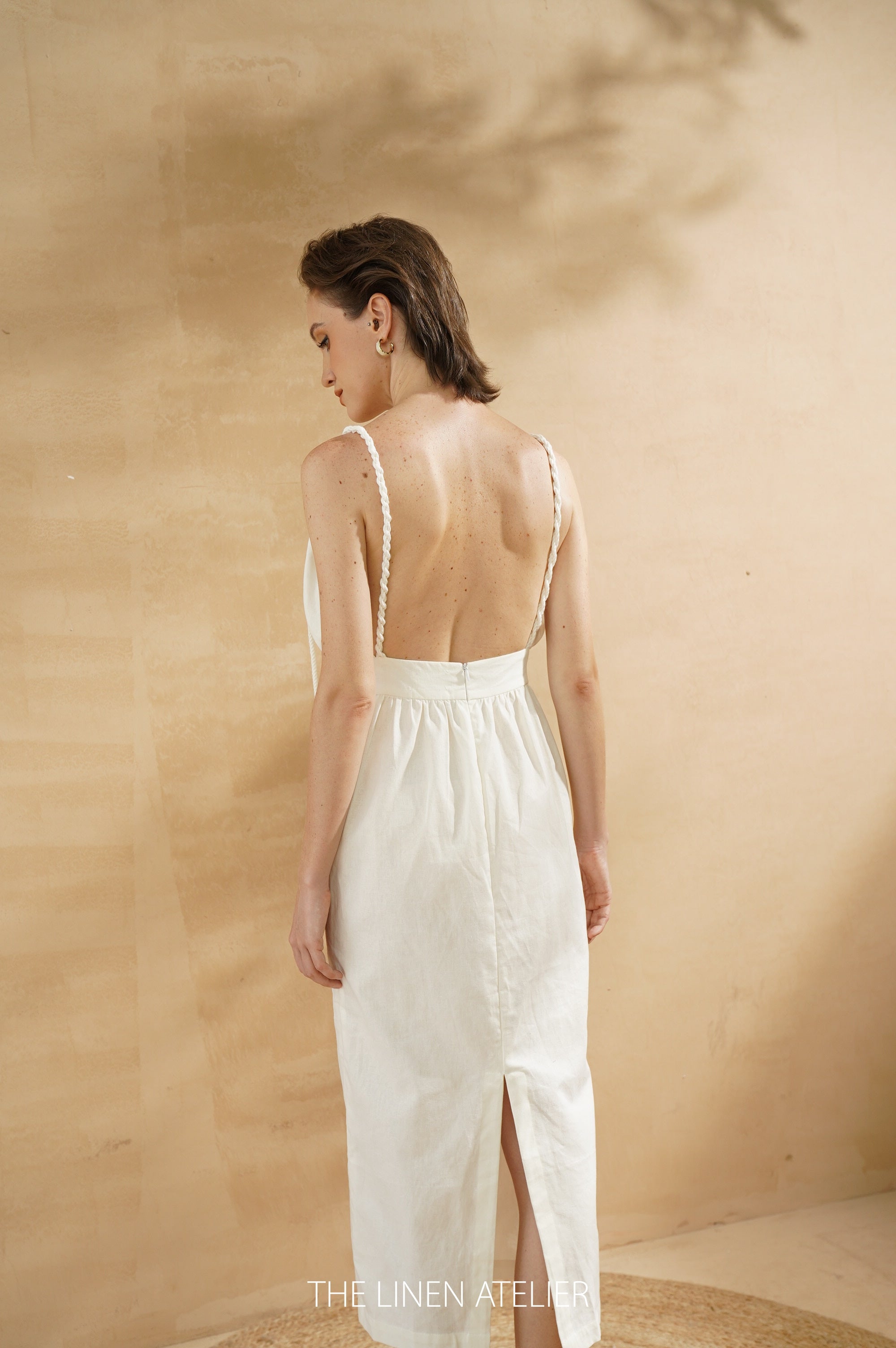 CHLOE Open Back Linen Dress – The Linen Atelier