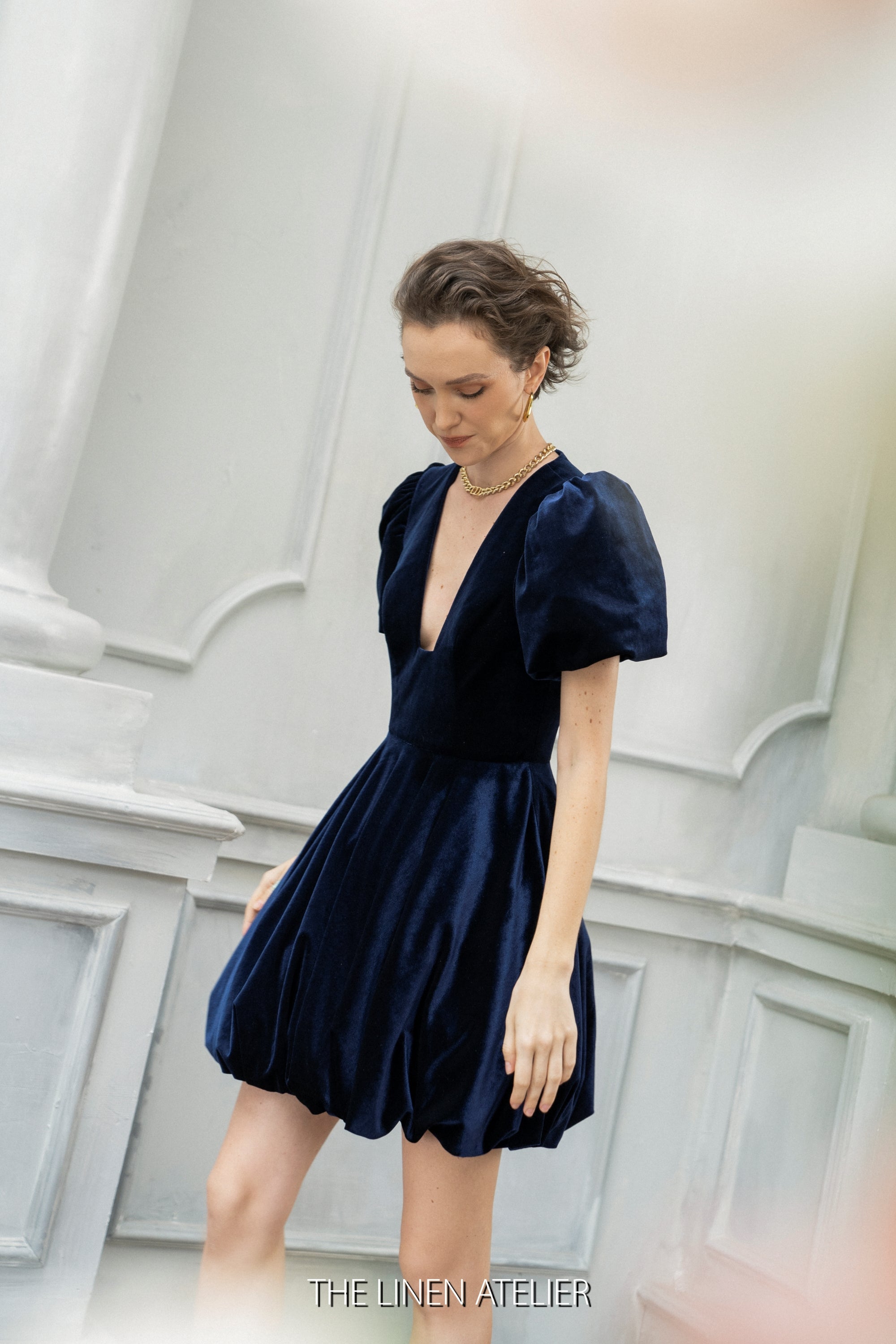 KATY Bubble Skirt Cocktail Dress – The Linen Atelier