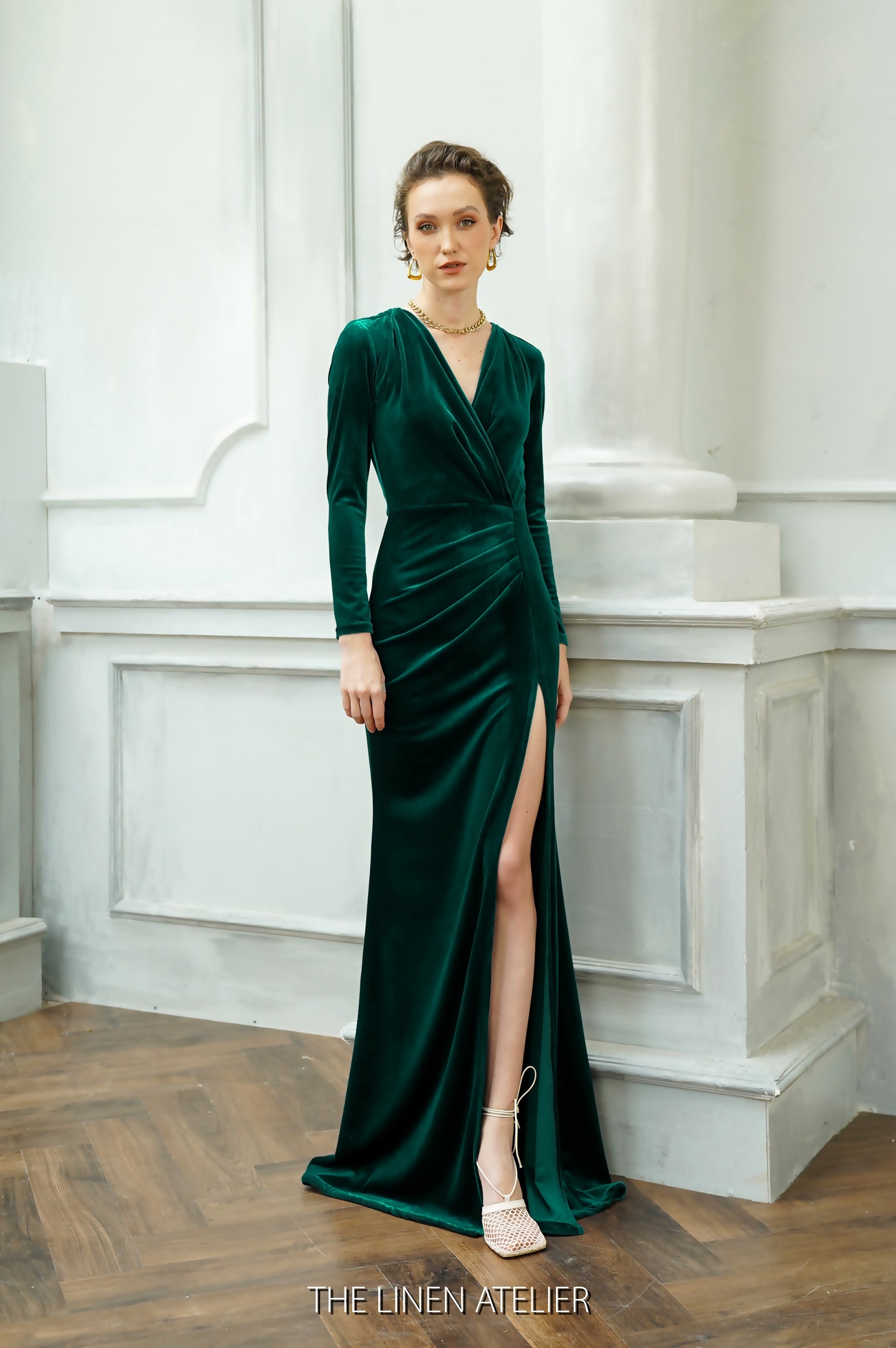 THE VAMPIRE'S WIFE The Ghosteen feather-trimmed velvet gown | THE OUTNET